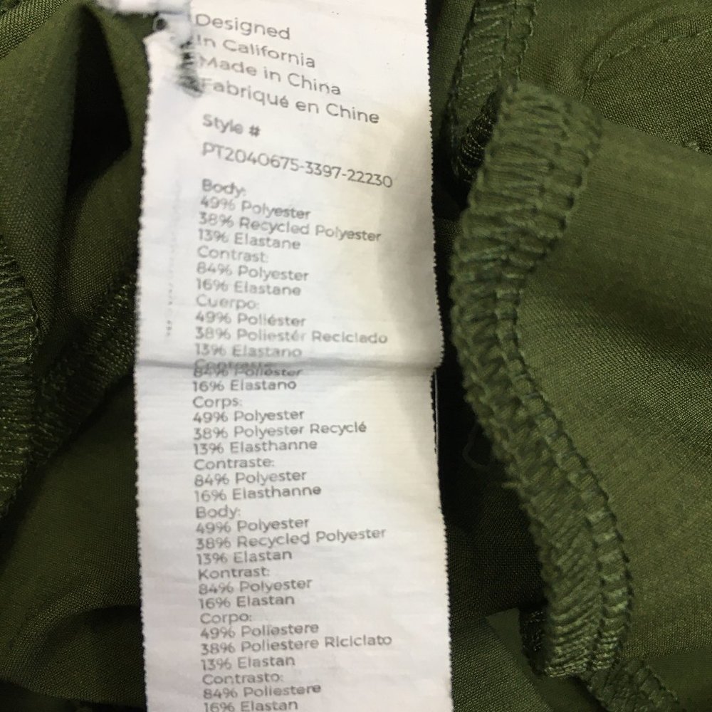 Fabletics Green Zip Pockets Drawstring Waistband … - image 3